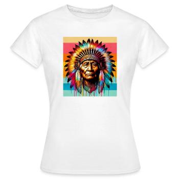 American Indian American - Women's T-Shirt - white - Front - AI Model Female 172 dark (172cm)