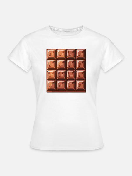 Pixel Schoko Quadrat Muster - Frauen T-Shirt - Weiß