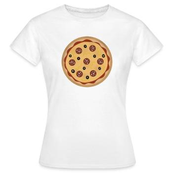 Pizza au pepperoni - T-shirt Femme - blanc - Devant - AI Model Female 172 dark (172cm)