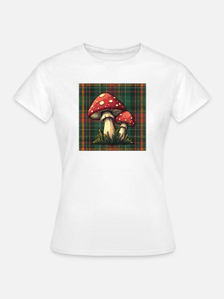 Plaid Mushroom Adventure - Frauen T-Shirt - Weiß