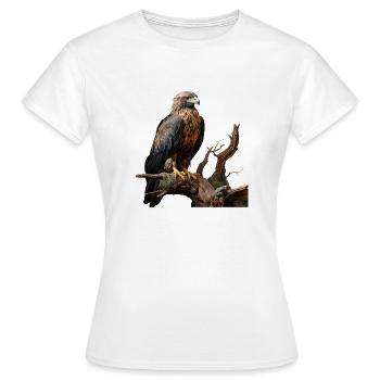 Aigle impérial sur branche moussue - T-shirt Femme - blanc - Devant - AI Model Female 172 dark (172cm)