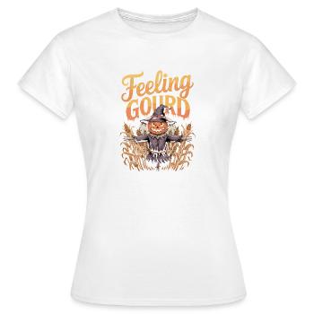 Feeling Gourde Halloween Citrouille Épouvantail - T-shirt Femme - blanc - Devant - AI Model Female 172 dark (172cm)