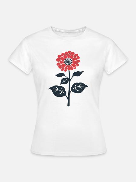 Rote Blume Illustration - Frauen T-Shirt - Weiß