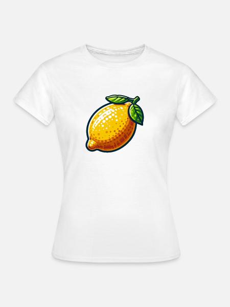 Lemon Cartoon Luminous - Frauen T-Shirt - Weiß