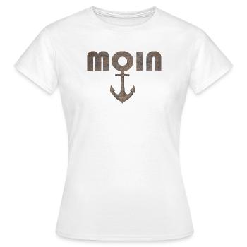 Moin avec ancre au look vintage rouillé - T-shirt Femme - blanc - Devant - AI Model Female 172 dark (172cm)