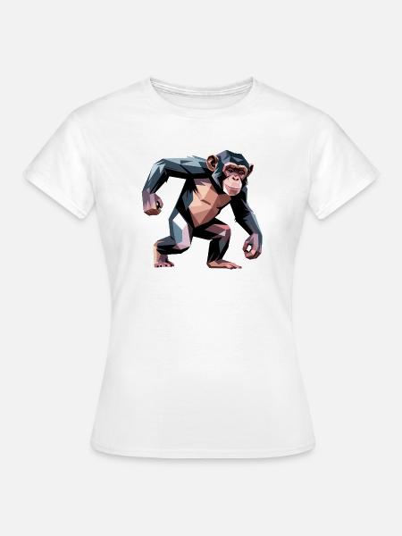 Monkey - Cooles Low-Poly-Logo - Frauen T-Shirt - Weiß