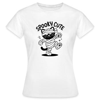 Süße Halloween Katzen Mumie - Frauen T-Shirt - Weiß - Vorne - AI Model Female 172 dark (172cm)