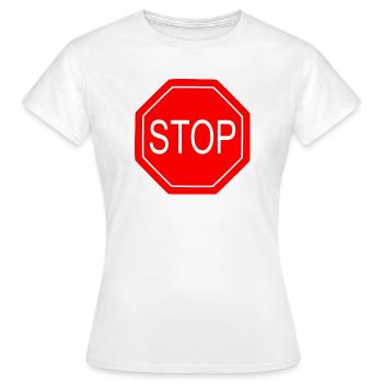 Stoppschild Bold Grafikdruck - Frauen T-Shirt - Weiß - Vorne - AI Model Female 172 dark (172cm)
