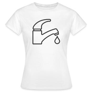 Robinet d’eau Robinet Icône Logo Plombier - T-shirt Femme - blanc - Devant - AI Model Female 172 dark (172cm)