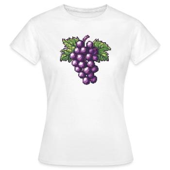 Violette Pixeltrauben - Frauen T-Shirt - Weiß - Vorne - AI Model Female 172 dark (172cm)