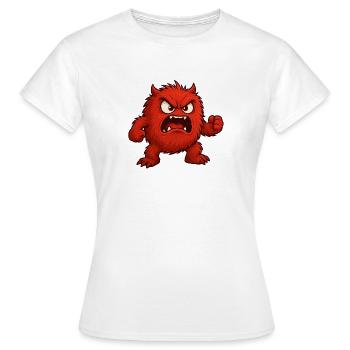 Red rage monster cartoon - Women's T-Shirt - white - Front - AI Model Female 172 dark (172cm)