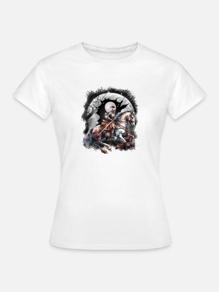 Ritter Krieger Mittelalter Pferd - Frauen T-Shirt - Weiß