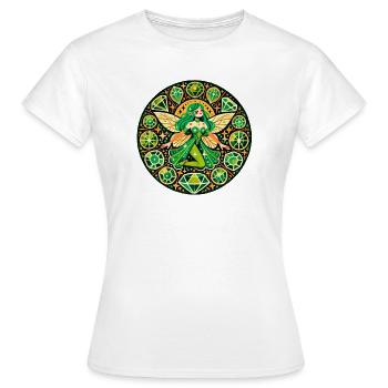 Smaragd-Fee-Mandala - Frauen T-Shirt - Weiß - Vorne - AI Model Female 172 dark (172cm)