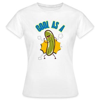 Cool_as_a_Cucumber Sätze sagen Slang-Redewendungen - Frauen T-Shirt - Weiß - Vorne - AI Model Female 172 dark (172cm)