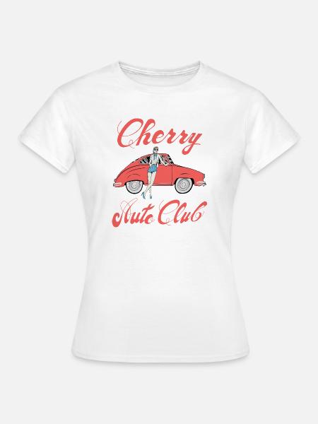 Cherry Auto Club - Frauen T-Shirt - Weiß