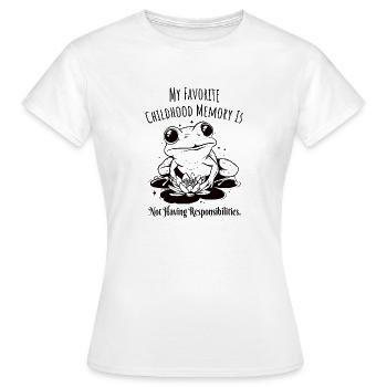 Mémoire d’enfance Responsabilité Grenouille - T-shirt Femme - blanc - Devant - AI Model Female 172 dark (172cm)