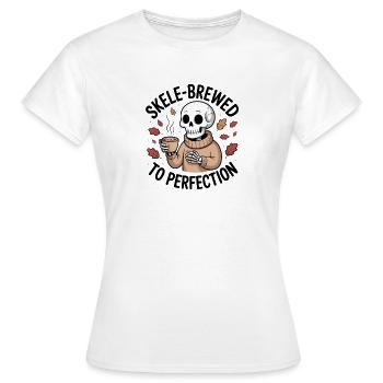 Squelette cosy en pull avec chocolat chaud - T-shirt Femme - blanc - Devant - AI Model Female 172 dark (172cm)