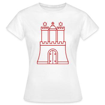 Hamburg Wappen: Hanse, Tradition & Tor - Frauen T-Shirt - Weiß - Vorne - AI Model Female 172 dark (172cm)