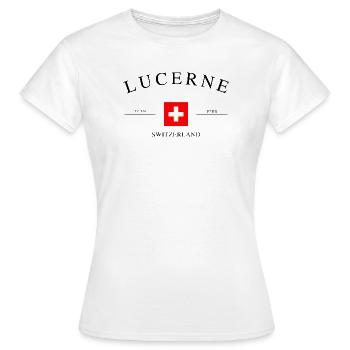 Lucerne, Suisse – Souvenir et cadeau des Fêtes - T-shirt Femme - blanc - Devant - AI Model Female 172 dark (172cm)