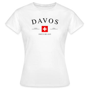 Davos, Suisse – Souvenir et cadeau des Fêtes - T-shirt Femme - blanc - Devant - AI Model Female 172 dark (172cm)
