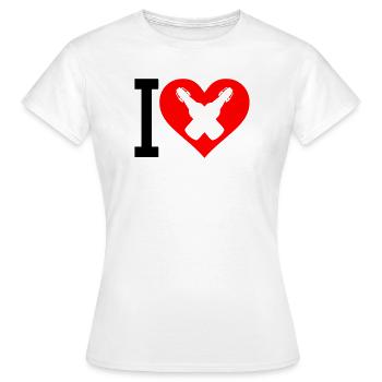 I Love Bier - Frauen T-Shirt - Weiß - Vorne - AI Model Female 172 dark (172cm)