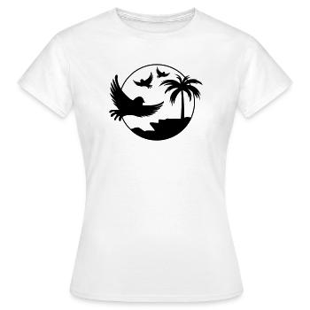 Paradise Insel Birds - Frauen T-Shirt - Weiß - Vorne - AI Model Female 172 dark (172cm)