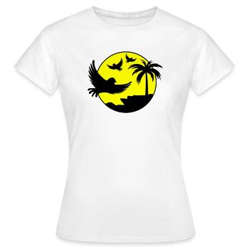 Paradise Insel Birds - Frauen T-Shirt - Weiß - Vorne - AI Model Female 172 dark (172cm)