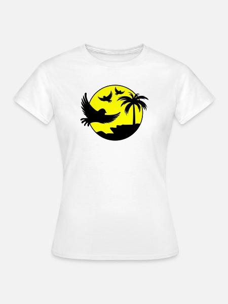 Paradise Insel Birds - Frauen T-Shirt - Weiß