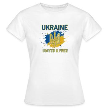 Ukraine Einheit und Freiheit - Frauen T-Shirt - Weiß - Vorne - AI Model Female 172 dark (172cm)