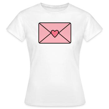 Liebesbrief mit Herz - Frauen T-Shirt - Weiß - Vorne - AI Model Female 172 dark (172cm)