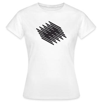 Diagonales Kritzeln Monochromes Muster - Frauen T-Shirt - Weiß - Vorne - AI Model Female 172 dark (172cm)
