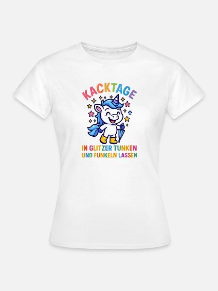 Lustiges Einhorn - Frauen T-Shirt - Weiß