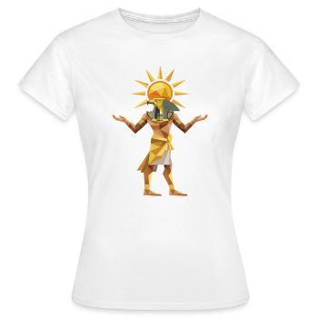 Sungod Ra - Cooles Low-Poly-Logo - Frauen T-Shirt - Weiß - Vorne - AI Model Female 172 dark (172cm)