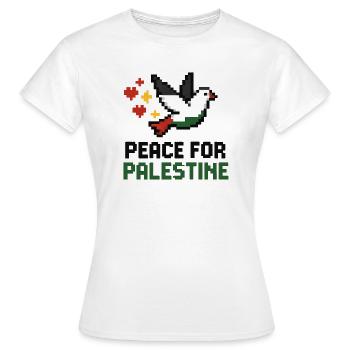 colombe de la paix aux couleurs de la Palestine - T-shirt Femme - blanc - Devant - AI Model Female 172 dark (172cm)