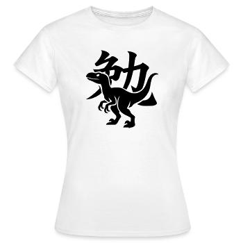 Raptor Kanji Ben - Frauen T-Shirt - Weiß - Vorne - AI Model Female 172 dark (172cm)