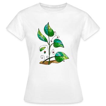 leaves - Women's T-Shirt - white - Front - AI Model Female 172 dark (172cm)