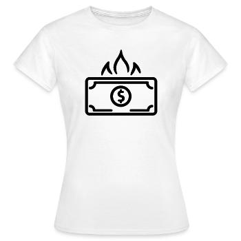 Argent qui Brûle - T-shirt Femme - blanc - Devant - AI Model Female 172 dark (172cm)