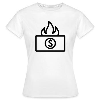 Argent qui Brûle - T-shirt Femme - blanc - Devant - AI Model Female 172 dark (172cm)