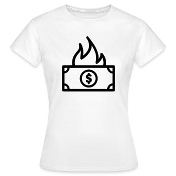 Argent qui Brûle - T-shirt Femme - blanc - Devant - AI Model Female 172 dark (172cm)