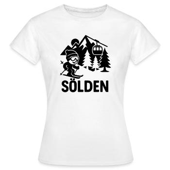 Sölden Ski  - Frauen T-Shirt - Weiß - Vorne - AI Model Female 172 dark (172cm)