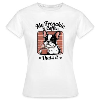 Frenchie Französische Bulldogge Cartoon - Frauen T-Shirt - Weiß - Vorne - AI Model Female 172 dark (172cm)