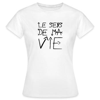 DER SINN MEINES LEBENS! - Frauen T-Shirt - Weiß - Vorne - AI Model Female 172 dark (172cm)