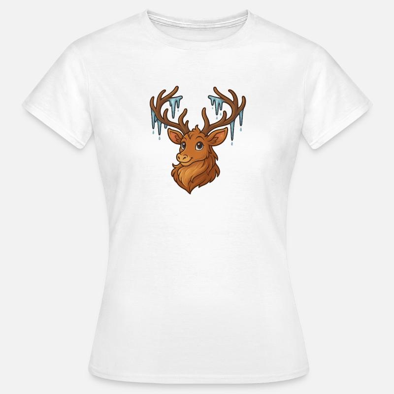 Winter deer with icicles - Women's T-Shirt - white