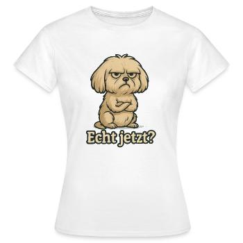Really? – Annoyed Maltese - Women's T-Shirt - white - Front - AI Model Female 172 dark (172cm)