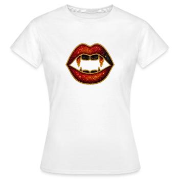 Halloween Nosferatu Dracula Lèvres Vamp Teeth - T-shirt Femme - blanc - Devant - AI Model Female 172 dark (172cm)