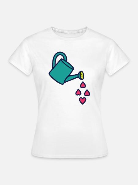 Gießkanne der Liebe und der Herzen - Frauen T-Shirt - Weiß