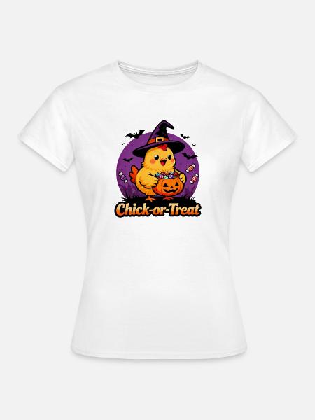Chick-or-Treat - Frauen T-Shirt - Weiß