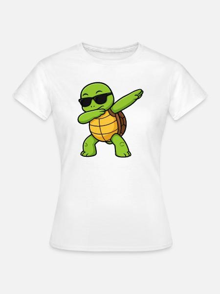 Dab Turtle mit Sonnenbrille - Frauen T-Shirt - Weiß