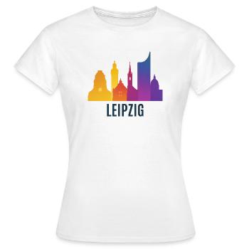 Leipzig Skyline Gradient - Women's T-Shirt - white - Front - AI Model Female 172 dark (172cm)