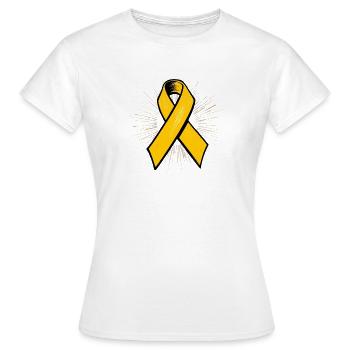 Yellow Awareness Ribbon in Comic Style - Women's T-Shirt - white - Front - AI Model Female 172 dark (172cm)